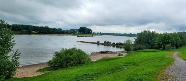 Blick auf den Rhein in Monheim